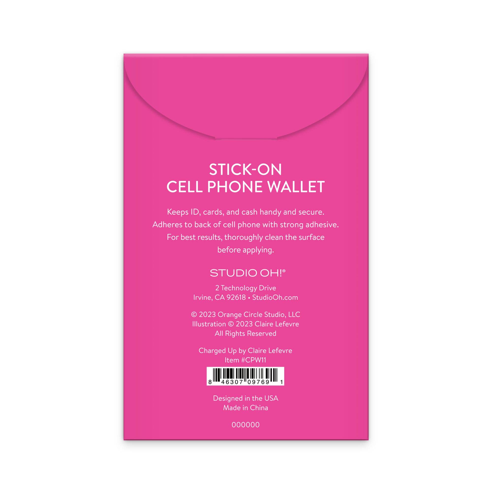 Studio Oh! - Vente Étui portefeuille pour téléphone – femme - Porte-cartes adhésif pour téléphone portable Charged Up5