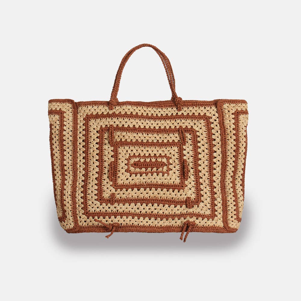 SANS-ARCIDET PARIS - Wholesale Tote Bag - Women's - Coco - Two-tone raffia tote bag10