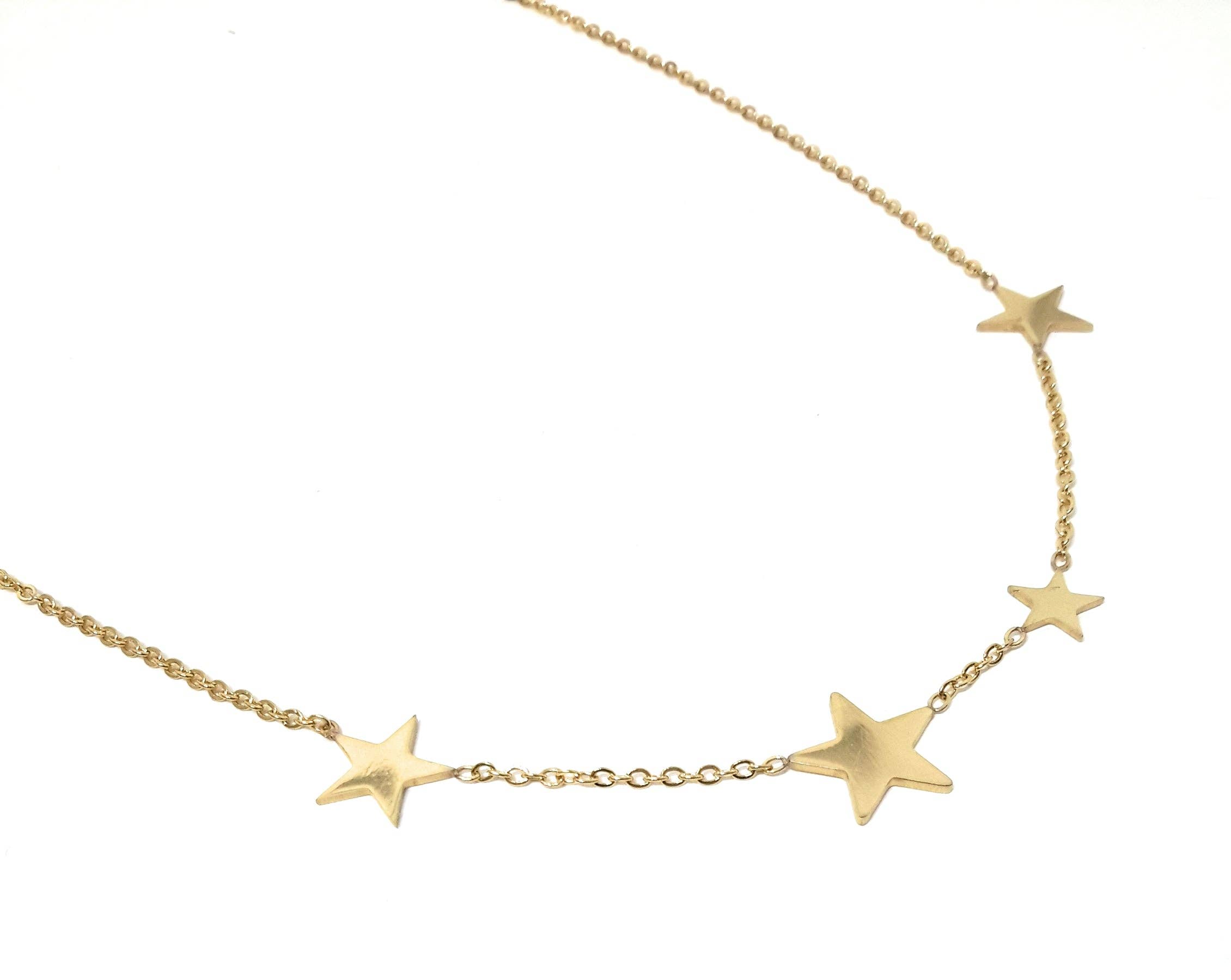 BRANDELIA - Wholesale Pendant/Charm Necklace - Gold Choker · Stars3