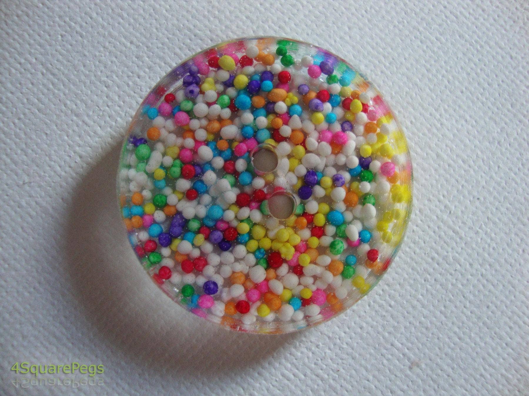ButtonTHIS - Wholesale Craft Supplies - Handmade Resin Buttons, Rainbow Sprinkle Buttons, Buttons for Sewing, Craft Supplies, Buttons for Cardigan, Unique Buttons for Knitting DIY1
