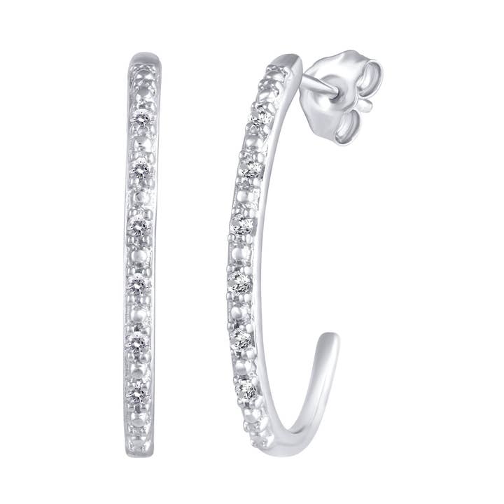 1/10 Ctw Natural Diamond Stud Earrings set in 925 Sterling for wholesale by Fifth and Fine