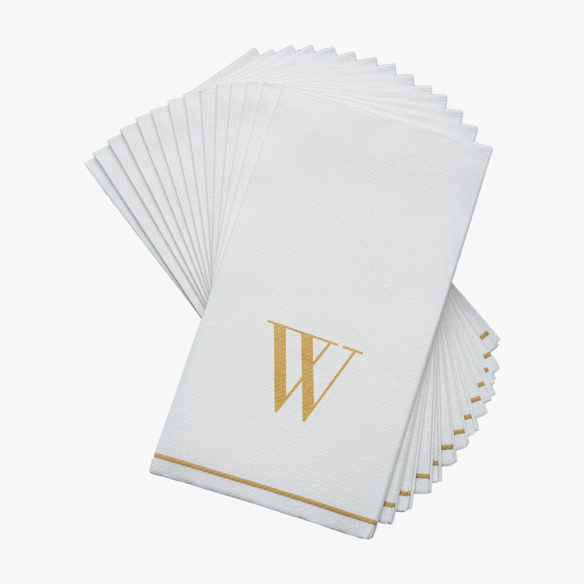 Luxe Party – wholesale Engångsservett – W Gold Monogram Paper Engångs middagsservetter | 14 servetter1