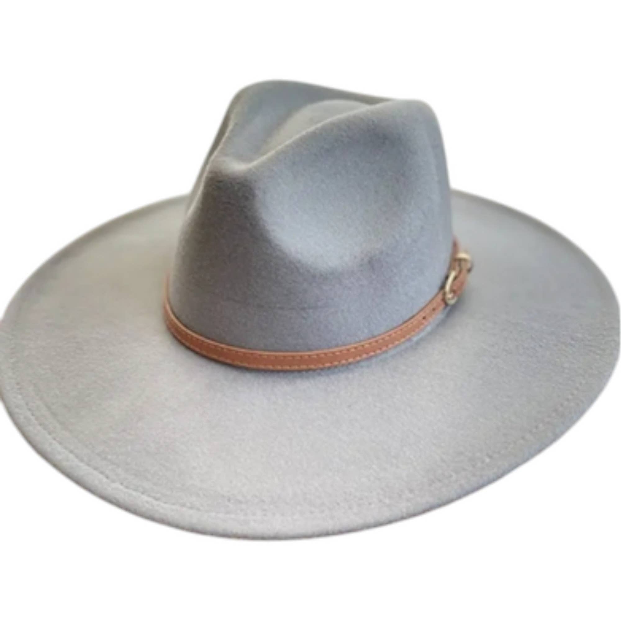 Portia Hat – wholesale Fedora - Unisex – Classic Wide Brim Felt Fedora with Leather Buckle Band10