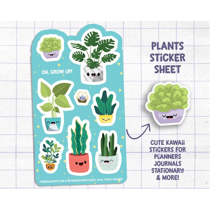 Plants Sticker Sheet for wholesale by FunUsual Suspects