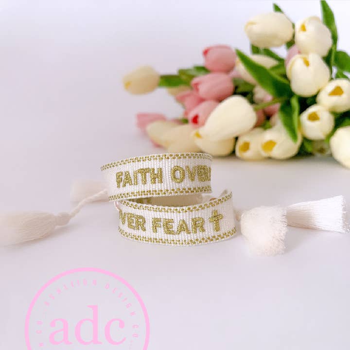 AshleighDesignCo - Wholesale Woven/Braided Bracelet - FAITH OVER FEAR Bracelet