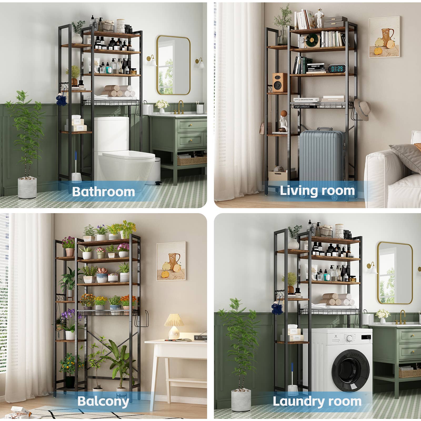 39F Inc. - Vente Supports de plantes - Support de plantes en métal à 8 niveaux avec lampe de culture pour intérieur4