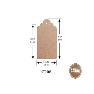 Large Scalloped White Tags with String, Display Warehouse