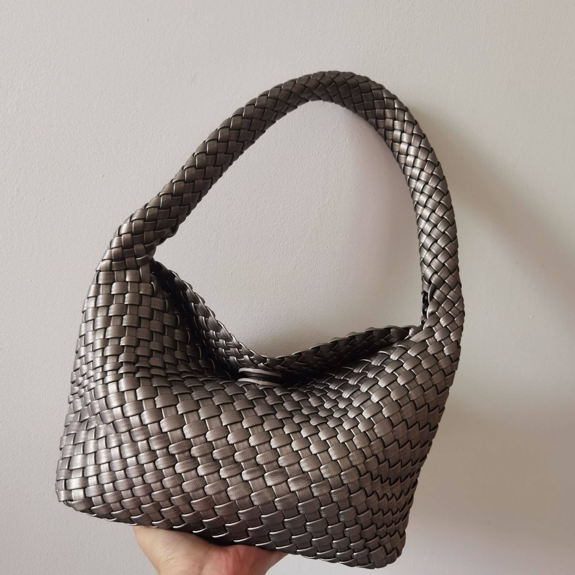 Sook Stainable - Wholesale Shoulder Bag - Women's - Vegan Leather Woven Shoulder Baguette Bag10