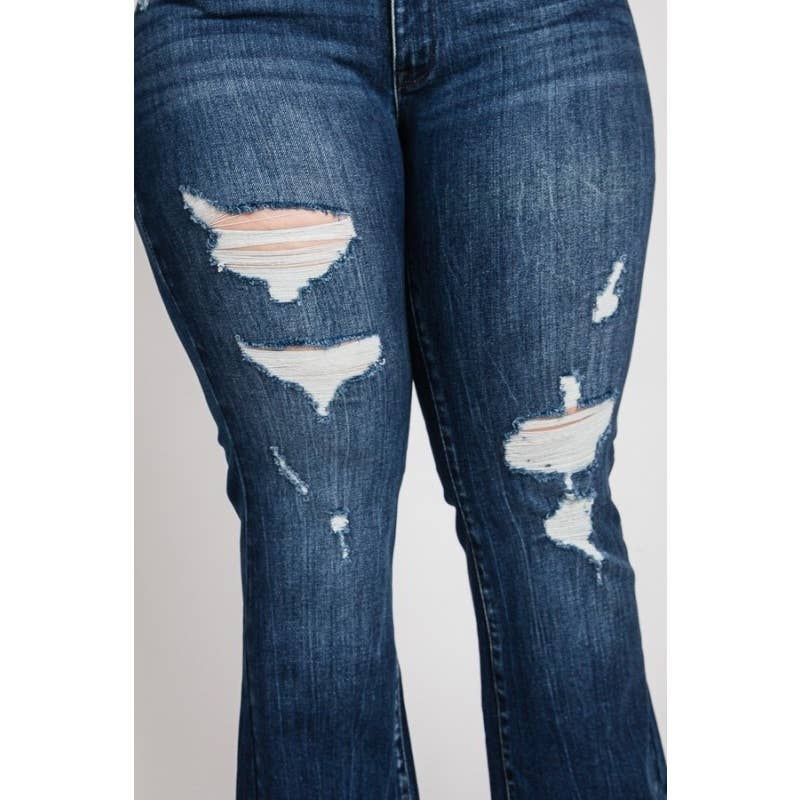 DARK Plus - Mid Rise Stretch Flare With Trouser Hem for wholesale on Faire10