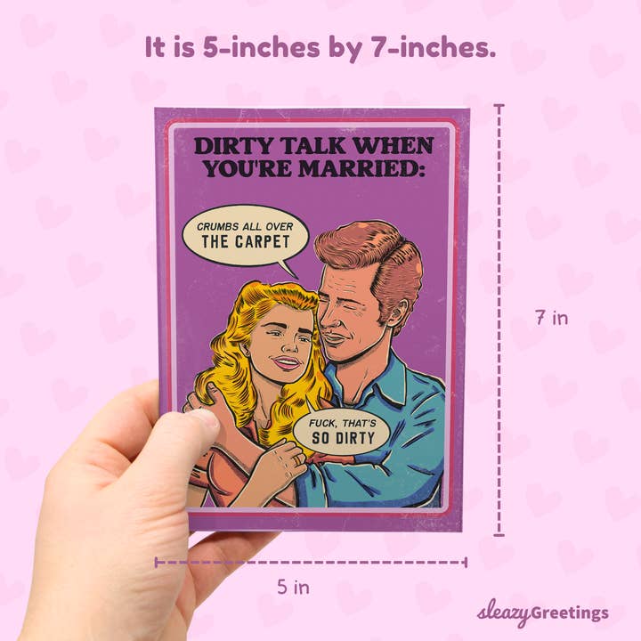 Sleazy Greetings - Wholesale Valentine's Day Card - Dirty Talk For Marriage - Vintage Funny Valentine's Day Card3