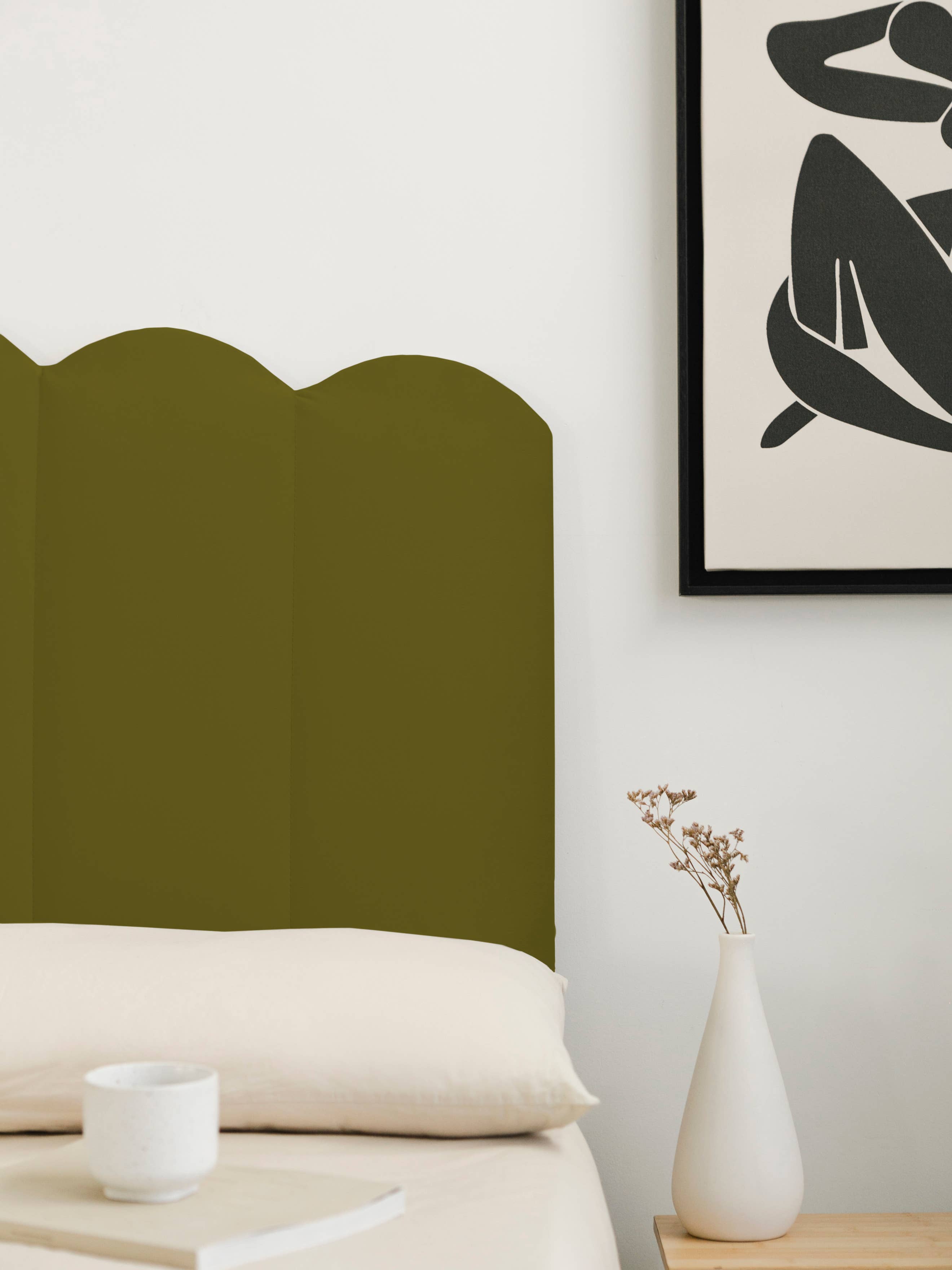 Really Nice Things - Wholesale Headboard - Upholstered headboard in sage green velvet 160x74cm3