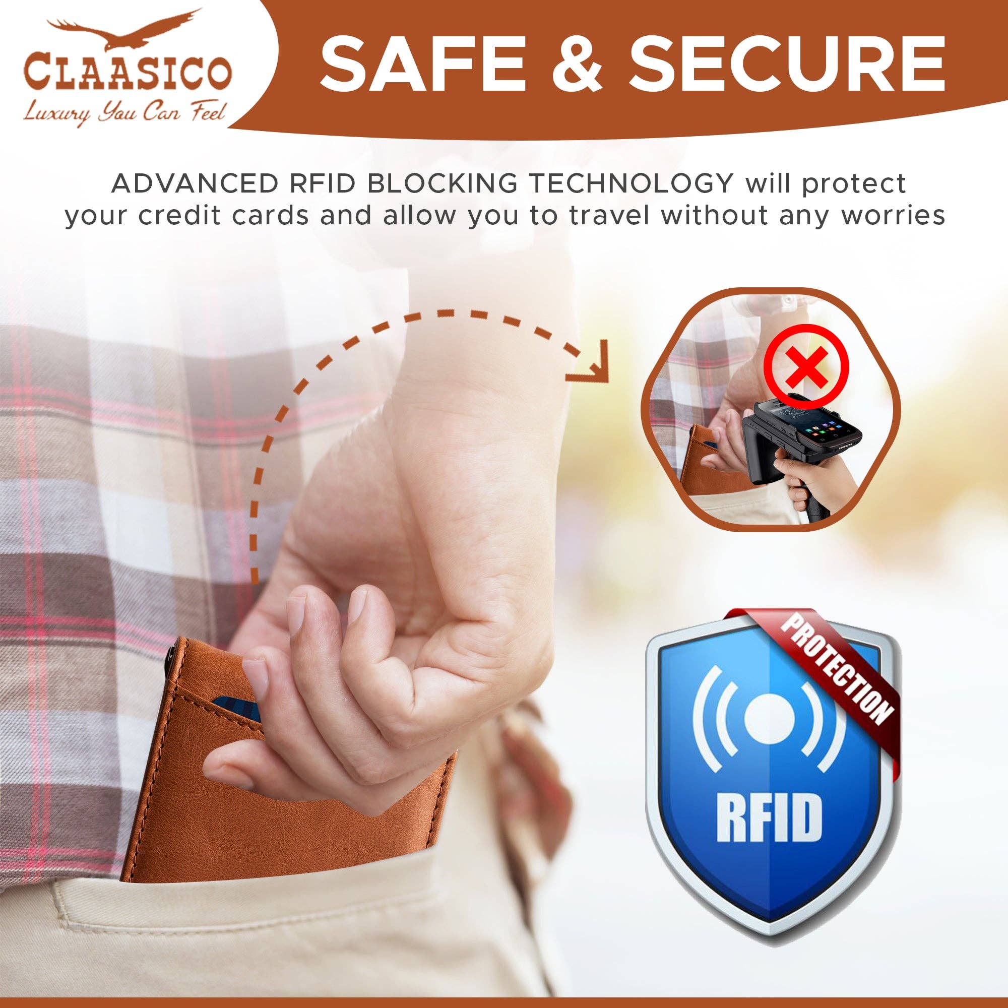 Claasico - Wholesale Wallet - Men's - Small bifold leather money clip wallet with pull strap15