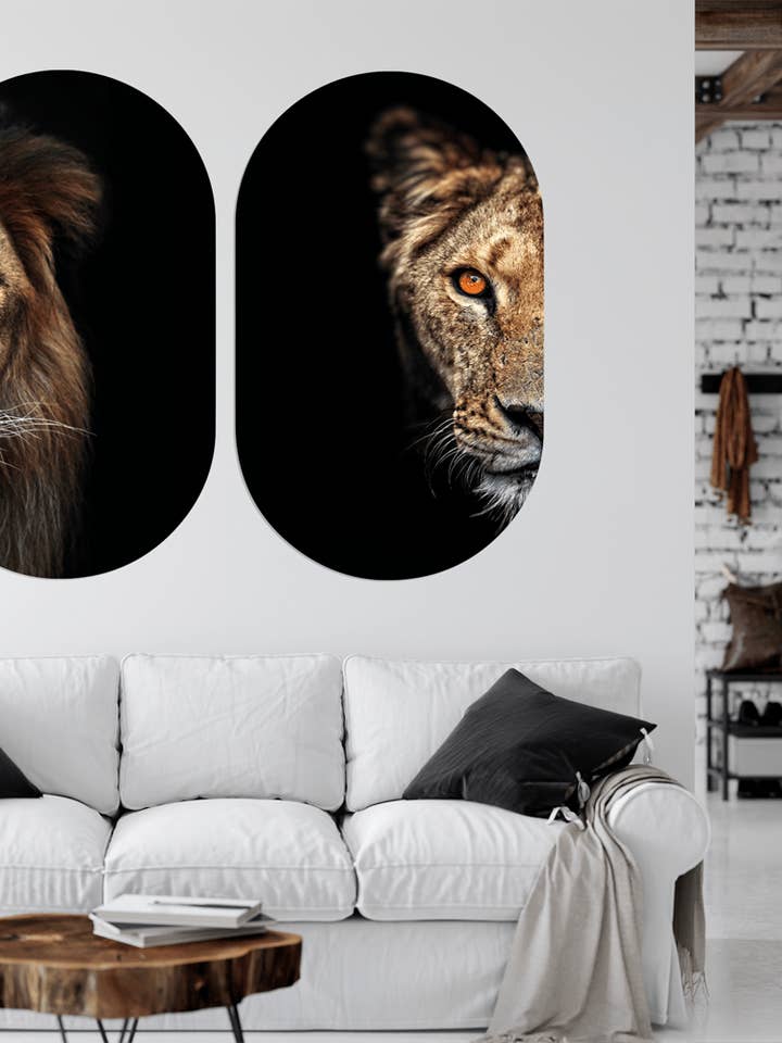 Muurovaal duo lion for wholesale by Label2X B.V.
