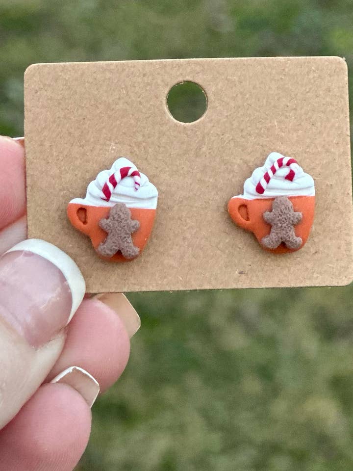 Peperkoek warme chocolademelk studs voor wholesale door SmallTownClayCo