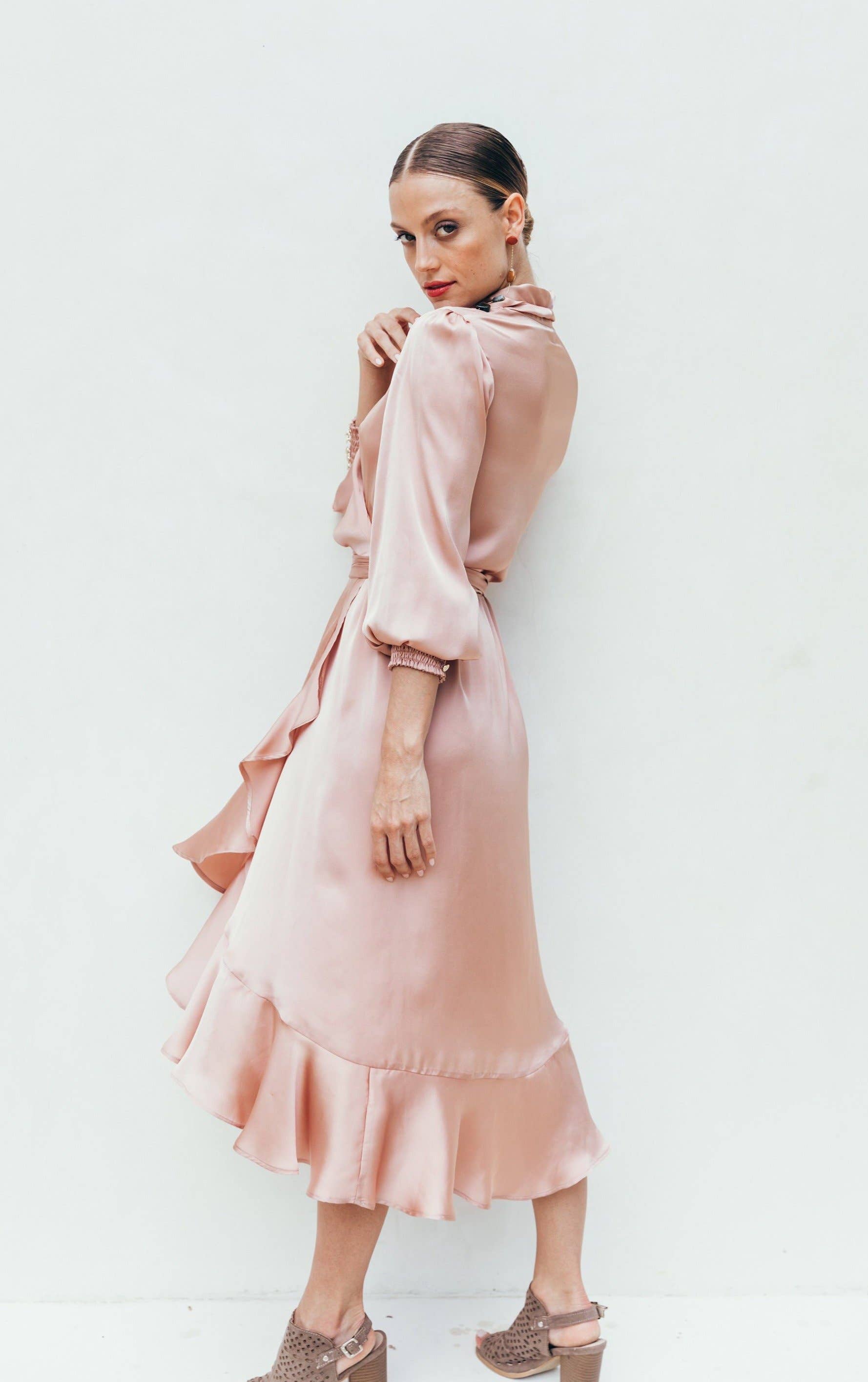 Sukiso - Venta al por mayor Vestido - Mujer - Vestido cruzado Emma en rosa2