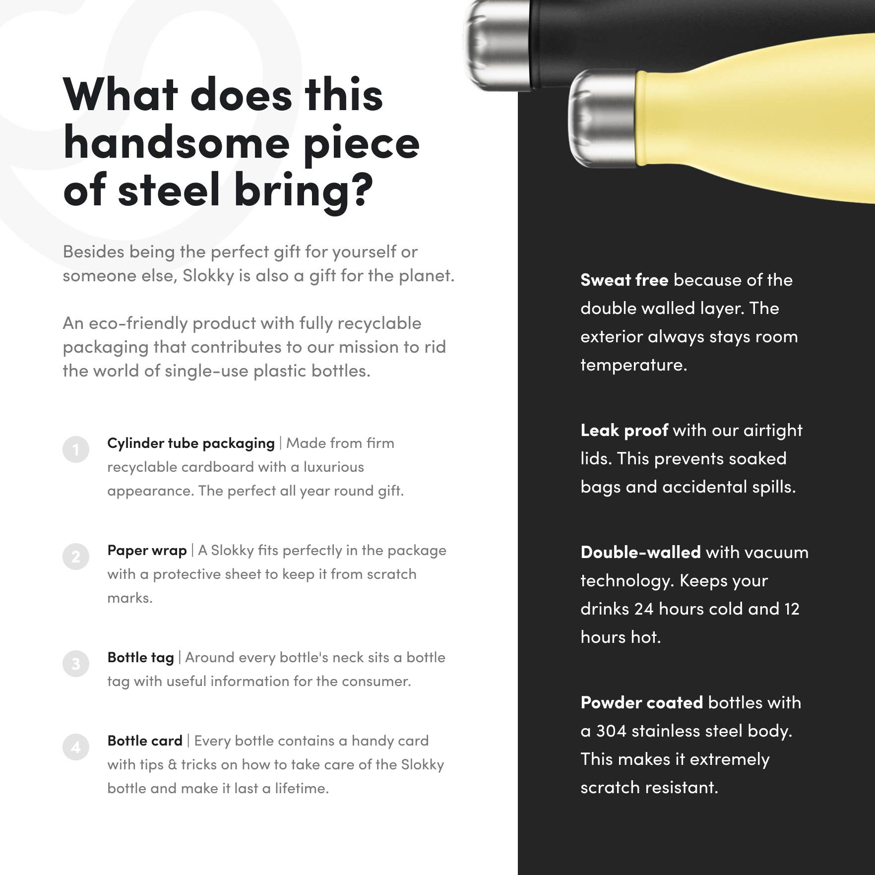 Slokky - Wholesale Water Bottle - Pastel Yellow Thermos & Drinking Bottle - 500ml5