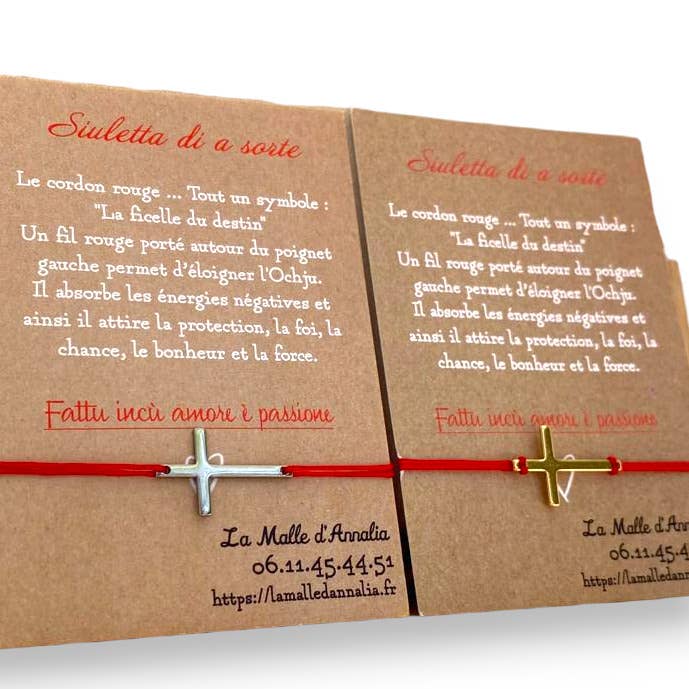 Rode draad armbanden kruis roestvrij staal voor wholesale door lamalledannalia