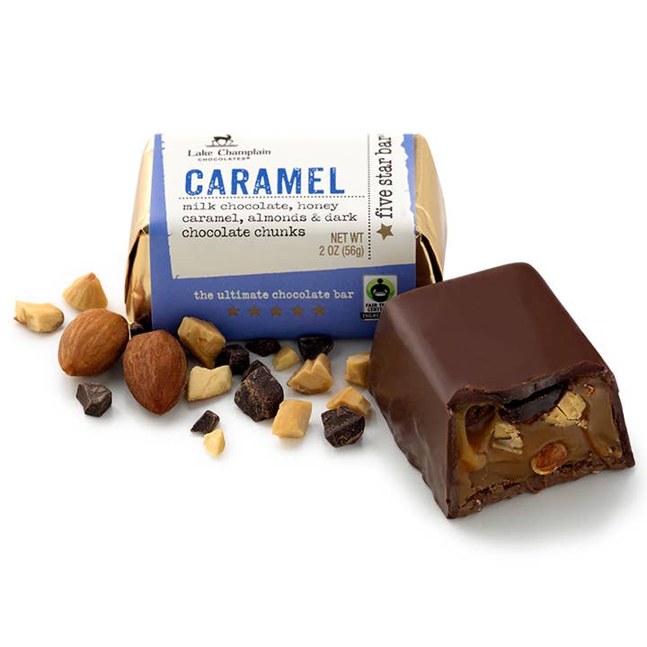 Five Star Bar®, Caramel, Fair Trade for wholesale by Lake Champlain Chocolates