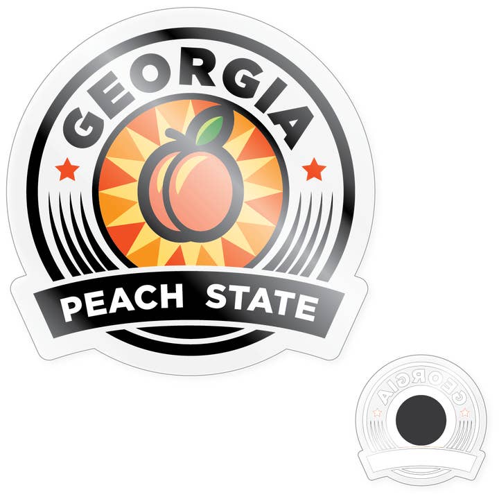 Magnet - Badge en forme de pêche de Géorgie pour la vente par Morris Magnets