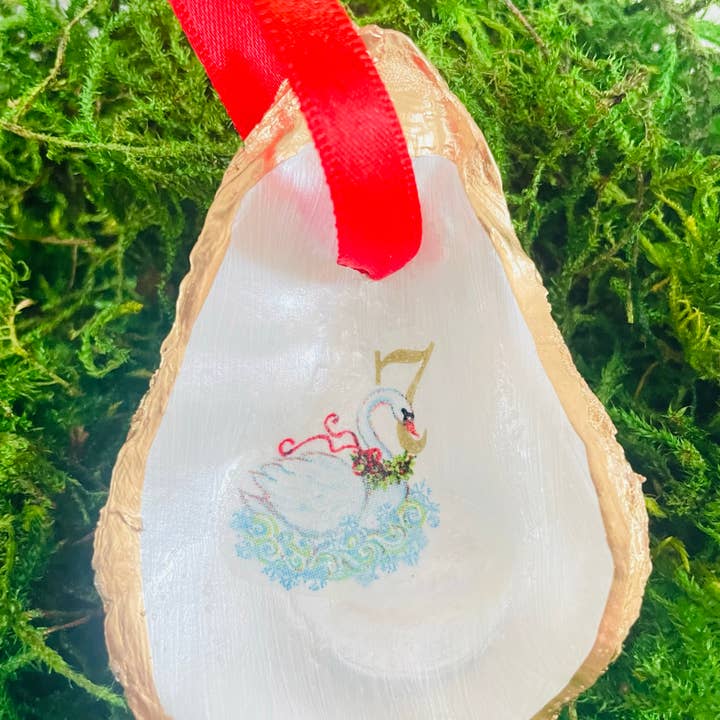 Shells by Shea - Wholesale Ornament - Oyster Shell Ornament Set,12 Days of Christmas Ornaments1