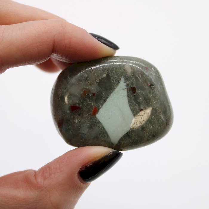 Cardshouse - Wholesale Spiritual Stone/Crystal - Large African Tumble Stones (6X) - Bloodstone - Sephtonite -1