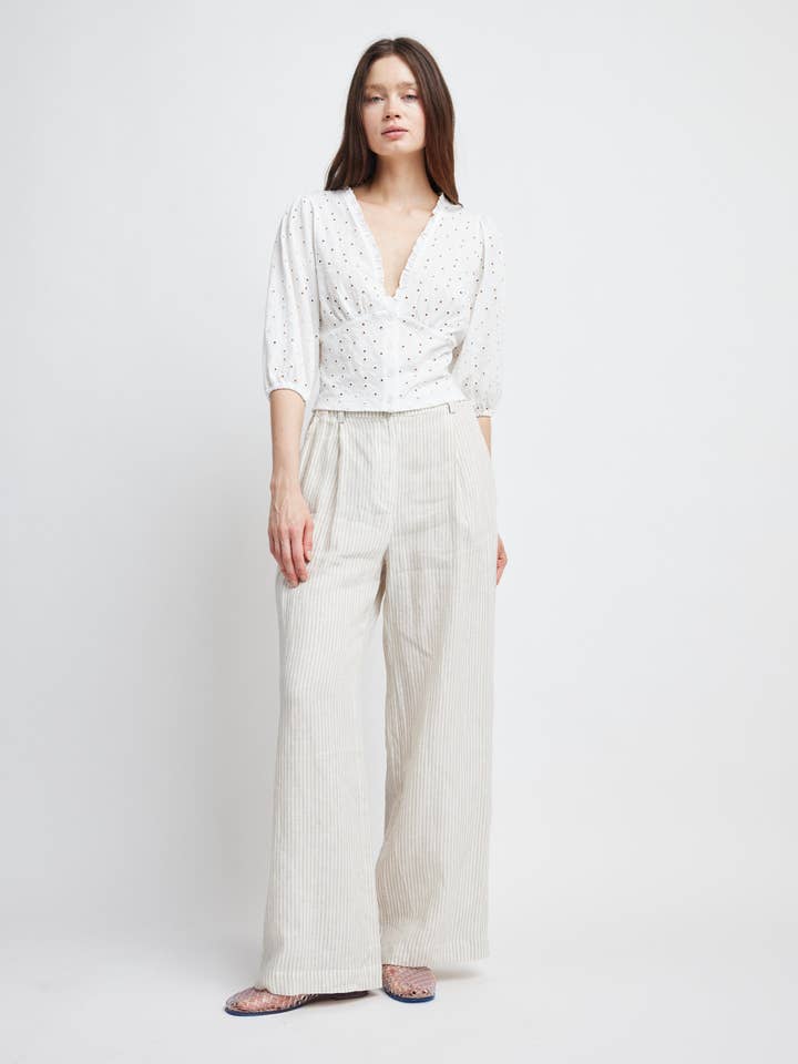 Poppy Ruffled Neck Blouse for wholesale by Self Contrast