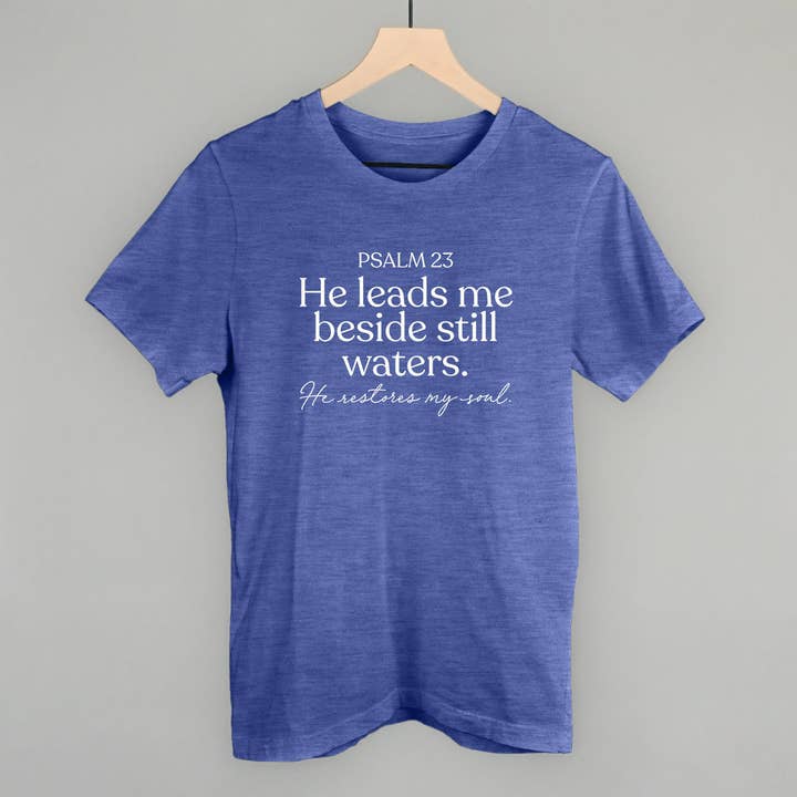 Ivy + Cloth - Wholesale Screen Printed T-Shirt - Women's - Psalm 23 He Restores My Soul1