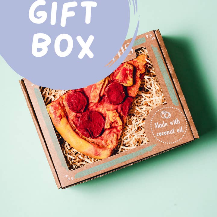 The Quirky Soaper - Wholesale Bar Soap - Pizza Slice Soap Gift Box | Hand-Made | Vegan | Eco-Friendly0