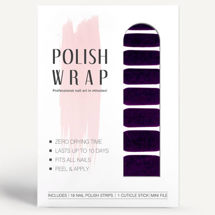 Kit avvolgente per smalto per nail art alla melanzana per la vendita all'ingrosso da parte di Polish Wrap