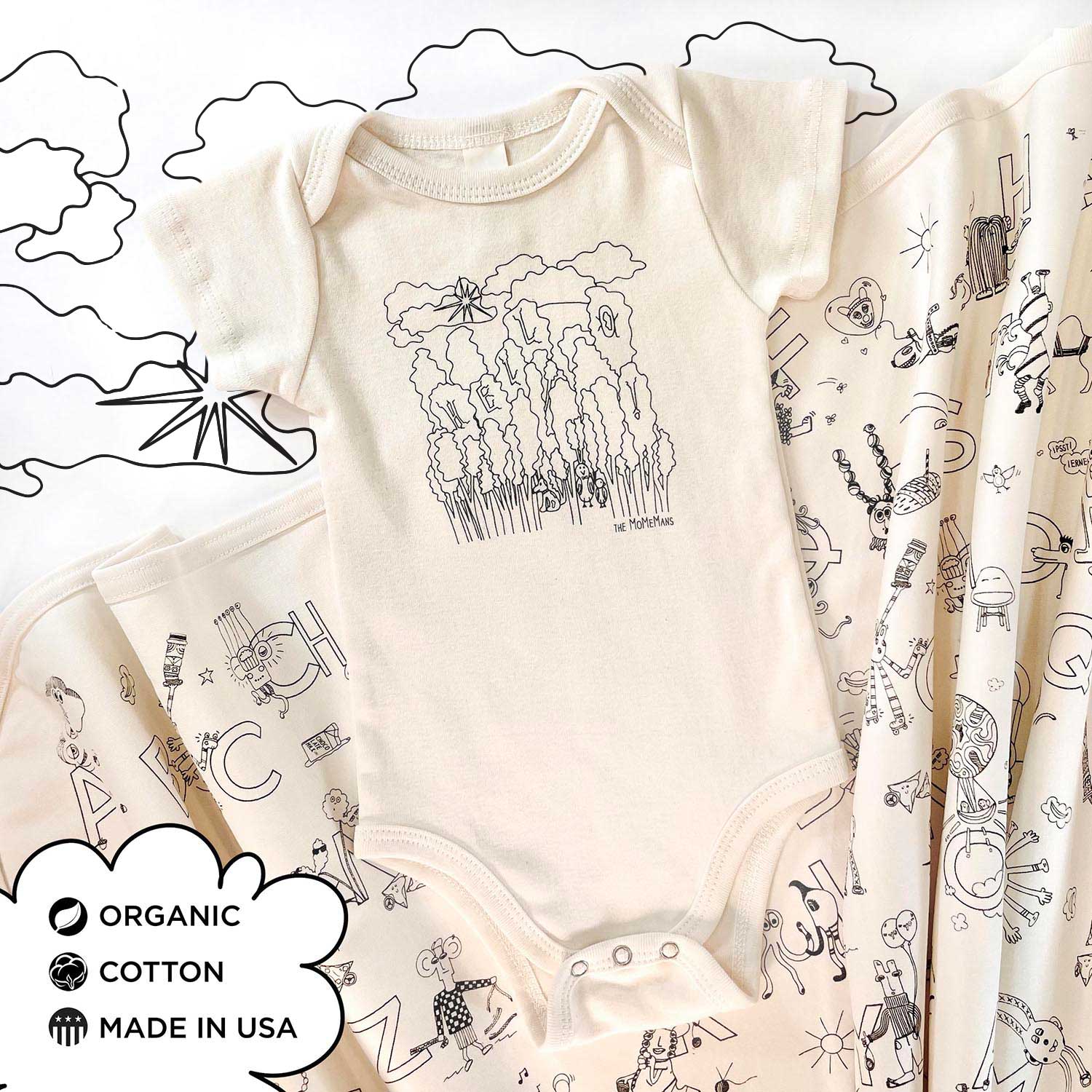 The MoMeMans - Wholesale Bodysuit (Non-Footed) - Baby - Organic Cotton Baby Onesies10