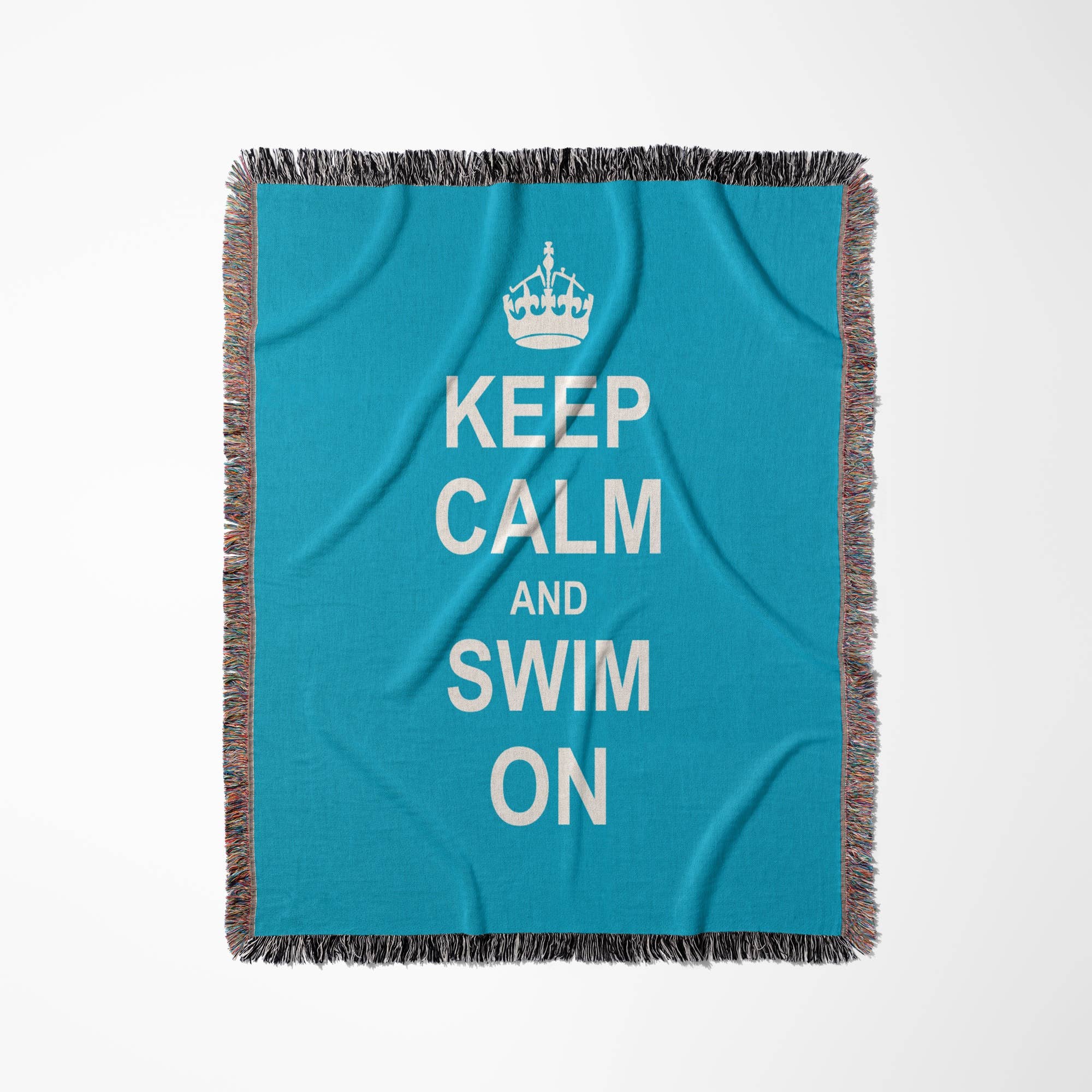 3dRose - Vendita all'ingrosso Plaid - 3dRose, Mantieni la calma e continua a nuotare - nuota con calma in blu - regali per nuotatori amatoriali o professionisti - divertimento in piscina umorismo divertente, Coperta0