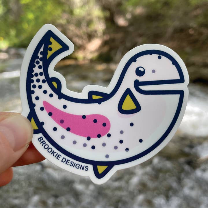 Rainbow Trout Sticker for Kids for wholesale by Brookie Designs