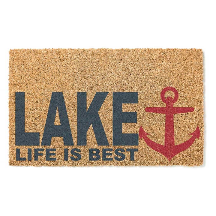 18x30 Coir Doormat Lake Life is Best Anchor for wholesale by Kindred Hearts