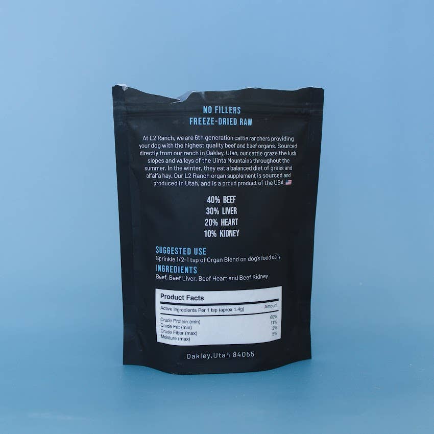 L2 Ranch - Venta al por mayor Suplemento - Perros - Mezcla de órganos de res 100 % alimentada con pasto para perros2