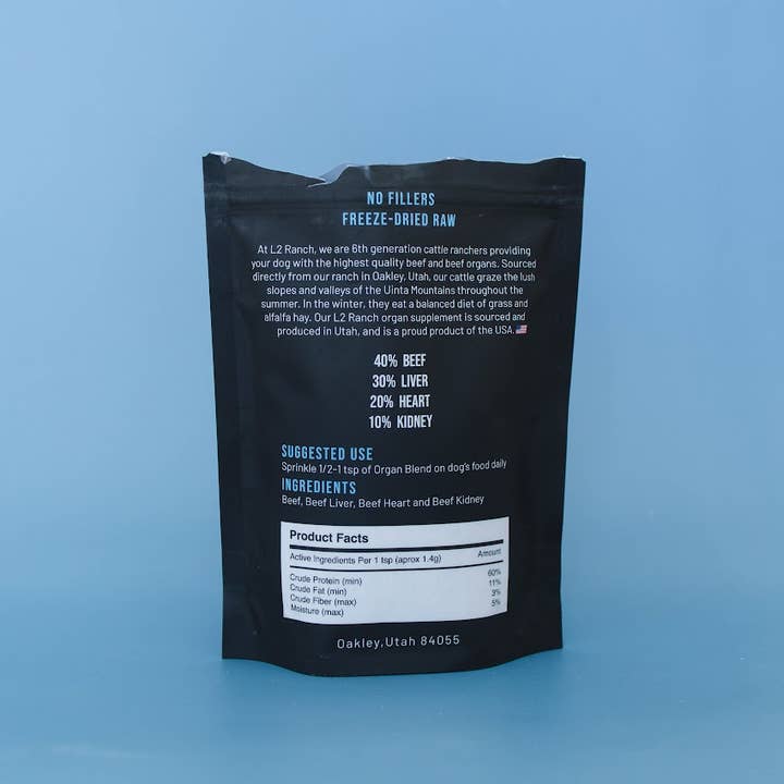 L2 Ranch - Wholesale Pet Supplement - Dog - 100% Grass-Fed Beef Organ Blend for Dogs 2