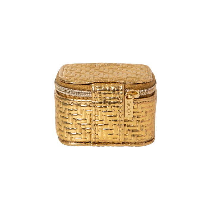 Tonic Australia - Wholesale Jewellery box/organiser - Herringbone Mini Cube Gold2