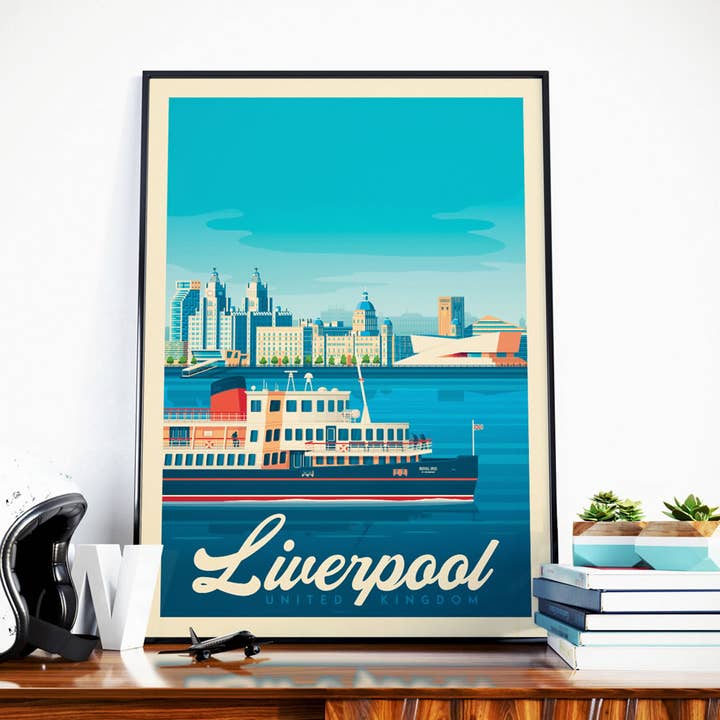 Liverpool UK travel poster for wholesale by Olahoop Travel Posters