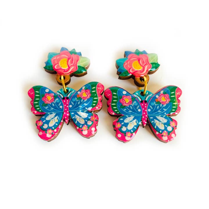 Rosie Rose Parker - Wholesale Dangle Earrings - big butterfly earrings summer bold earring statement 8