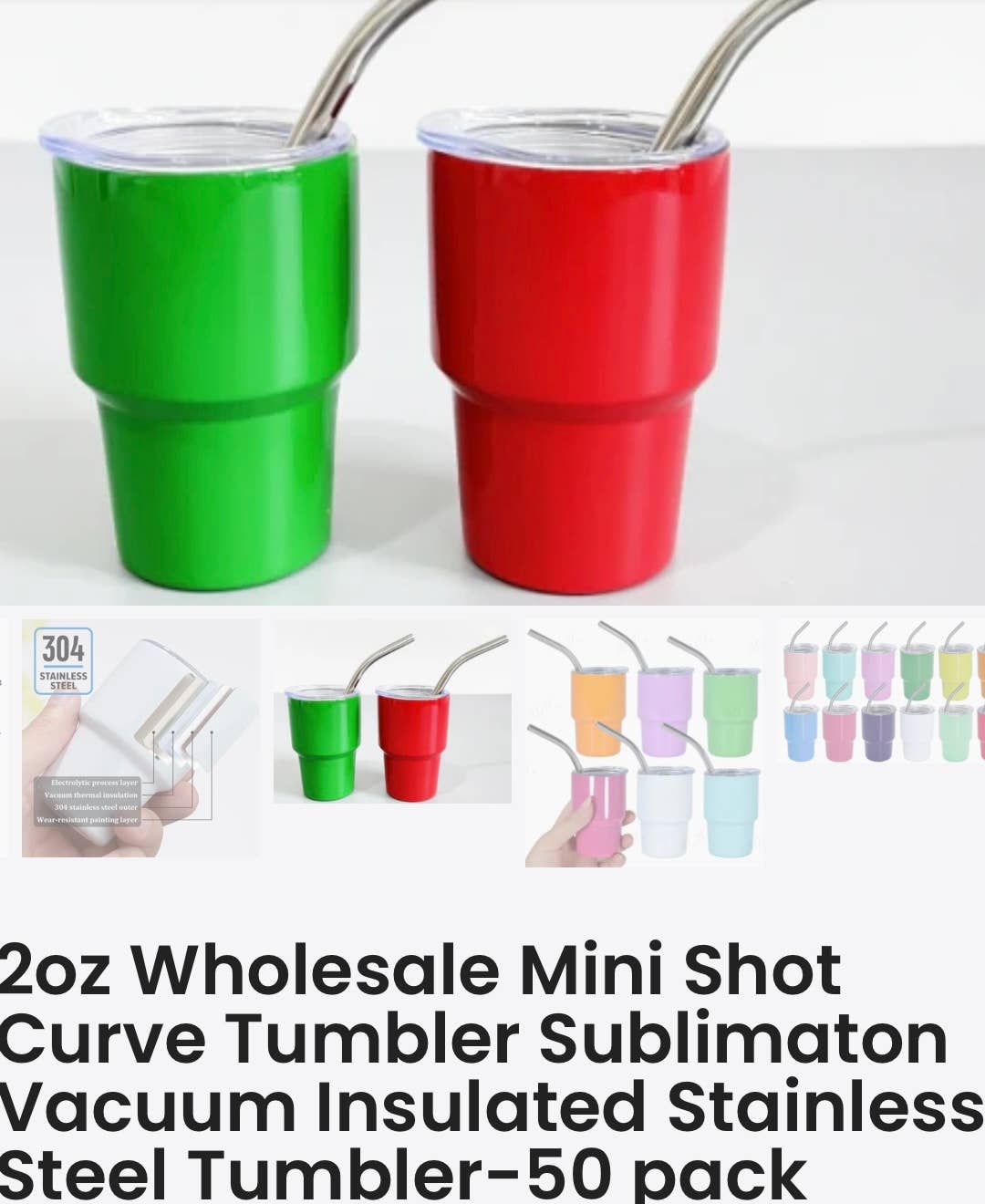 Lavage Tumblers - Wholesale Insulated Mug/Tumbler - 2 oz Mini Shot Curve Tumblers2