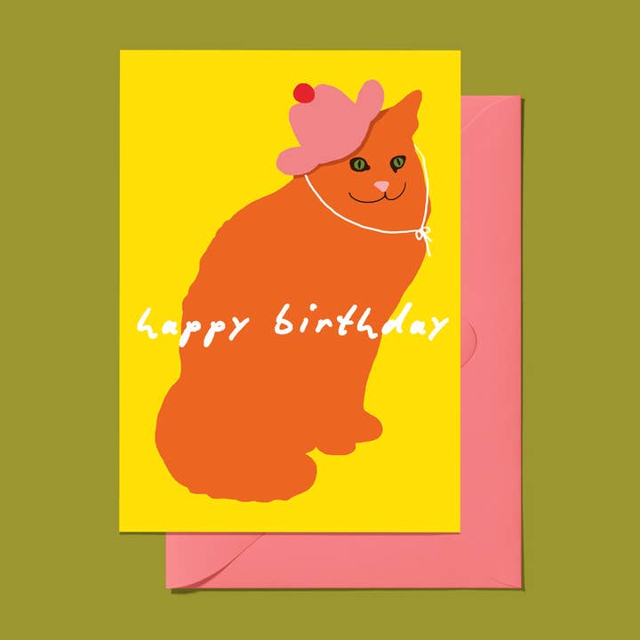 'Cat-Trick' Birthday card for wholesale by the design dealership