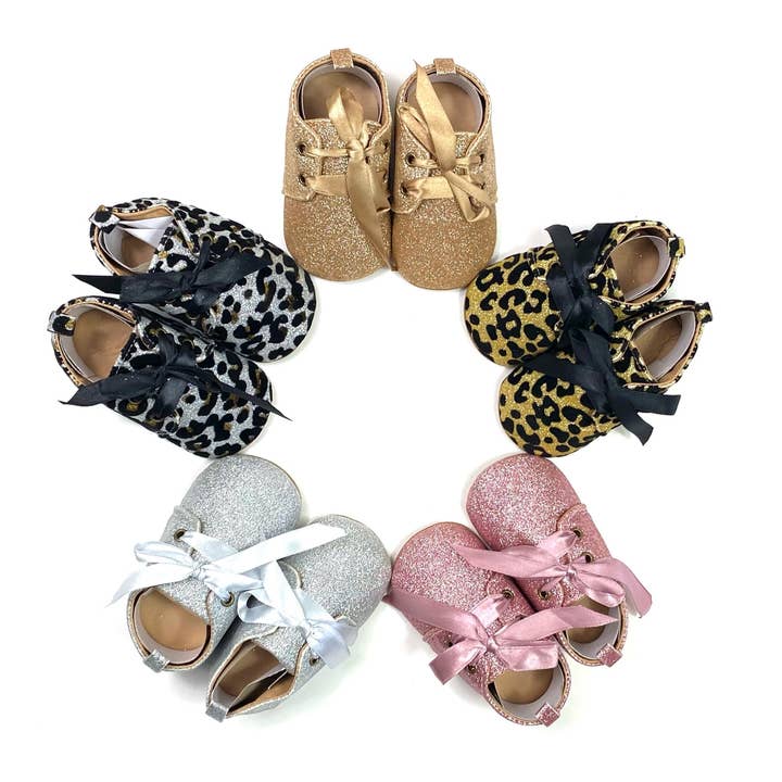 The New Class - Wholesale Moccasins - Kids - Glitter Tie Moccasin1