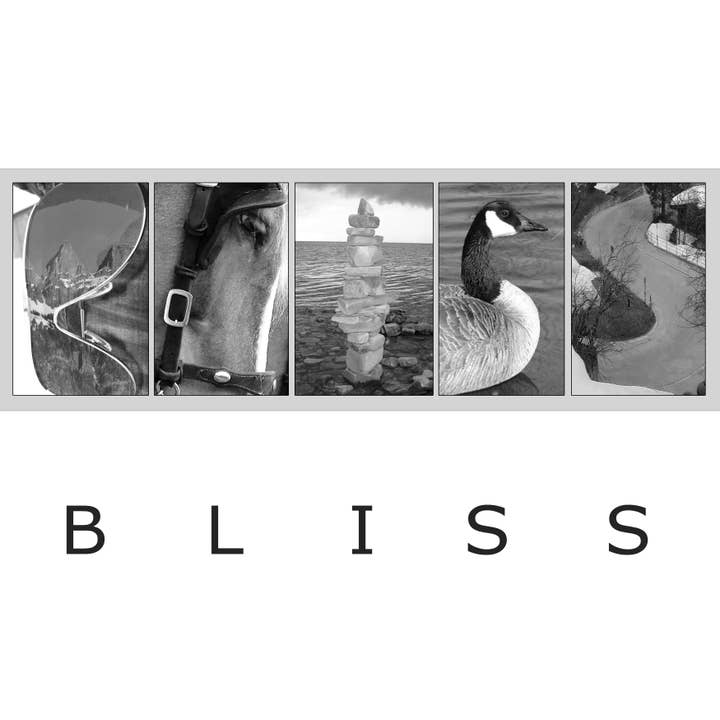 Carte de vœux BLISS_01 avec photographie d'alphabet pour la vente par PhotoWord Art
