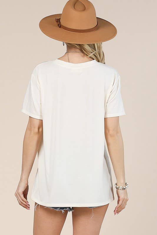 Avery - Venta al por mayor Camiseta serigrafiada - Mujer - CAMISETA DE MANGA CORTA CON ESTAMPADO HOWDY HONEY AV1205-CORINE8