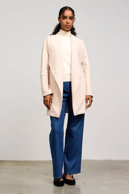 SKIES ARE BLUE - Wholesale Jacket - Women's - Open Front Quilted Knit Cardigan Style Jacket
2