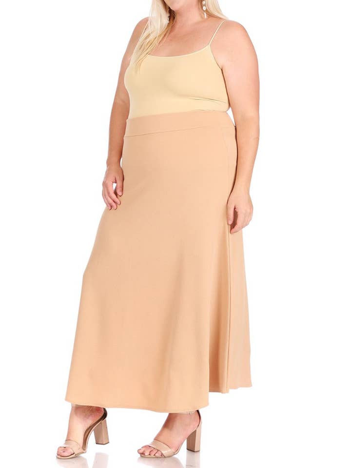 MOA COLLECTION – Saia - Mulher por atacado – Saia Longa Plus Size Flare Linha A para Mulher9