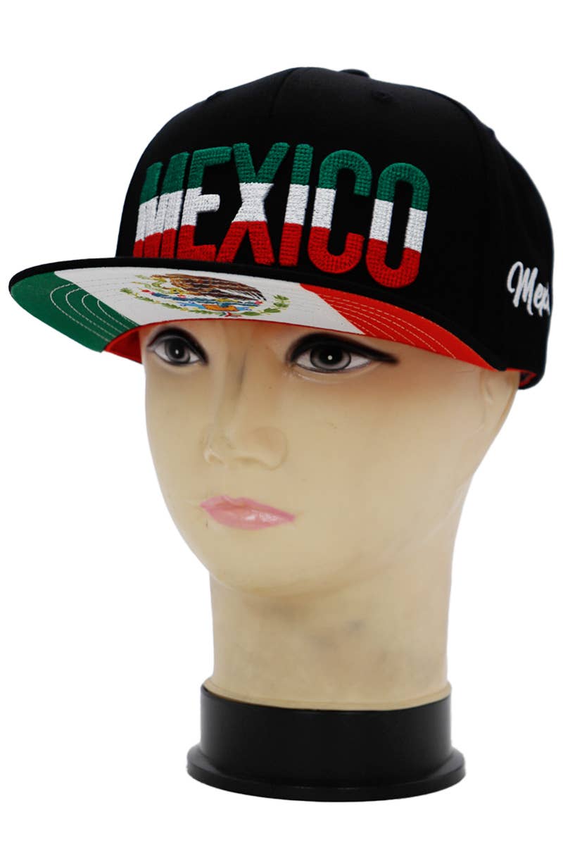 Cap Zone – Boné - Unissexo por atacado – México Corrente Logotipo Bandeira Costura Sob Bill Print Flat Snapback8