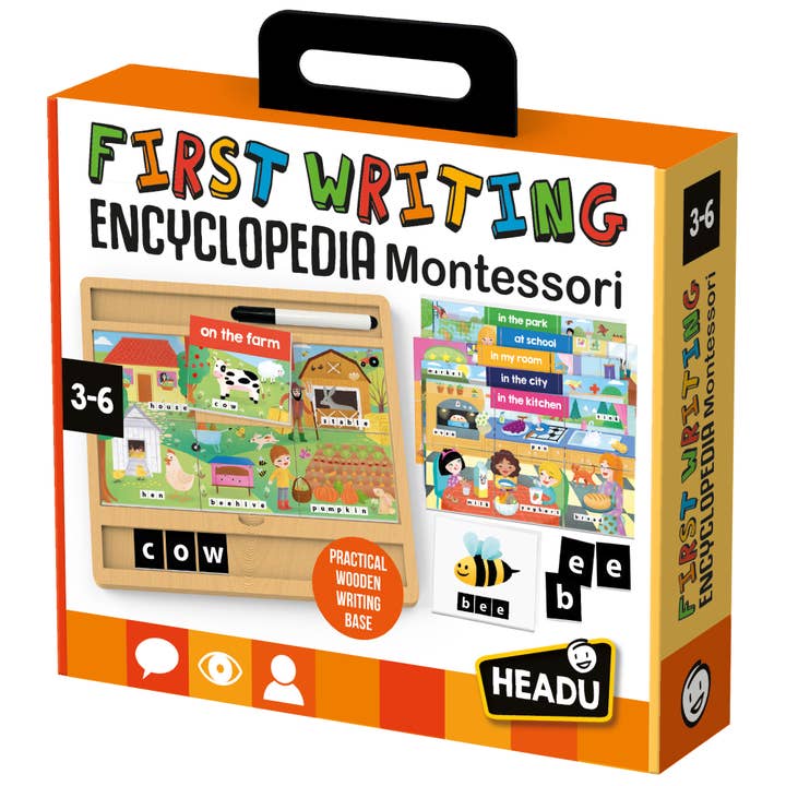 Headu - Wholesale Wood Toy - Kids - First Writing Encyclopedia Montessori - Preschool Toy