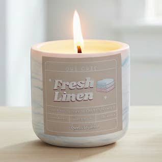 Vela de Soja em Cerâmica de Linho Fresco 5,50 Oz por atacado de Que Cute