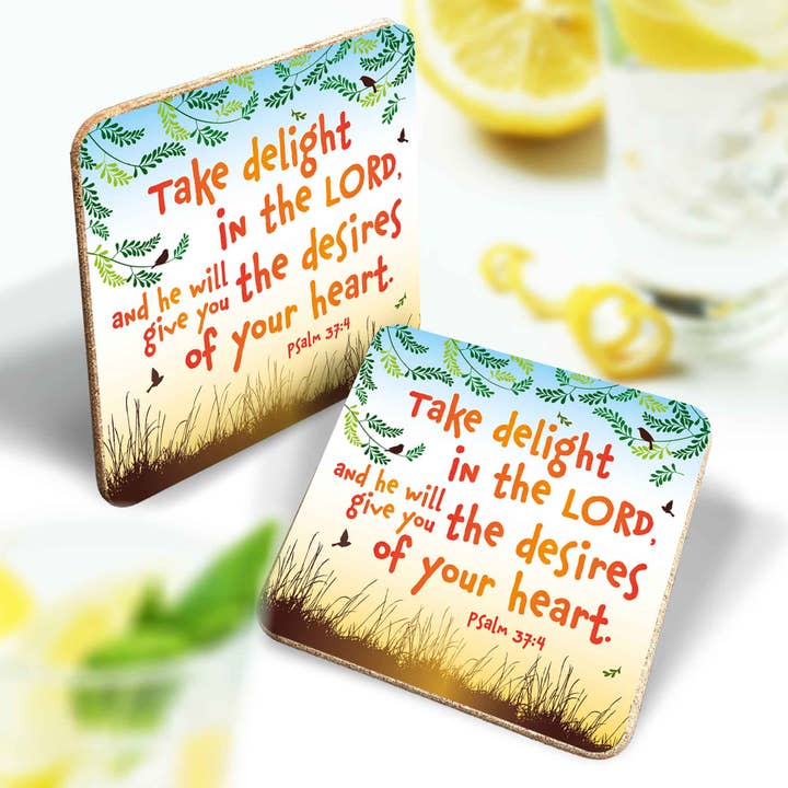 Freue dich am Herrn - Christlicher Untersetzer für den Großhandel von Just Cards Direct