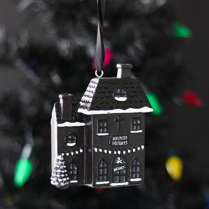 Something Different Wholesale - Wholesale Ornament - Haunted Holiday House Resin Gothic Christmas Decoration